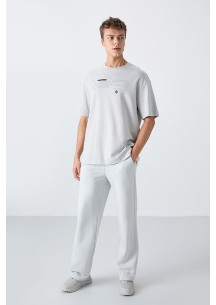 Taş Pamuklu Kalın Yumuşak Dokulu Oversize Fit Baskılı Erkek T-Shirt - 88326 fiyatları