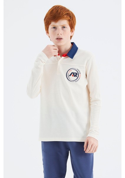 Ekru Polo Yaka Erkek Çocuk T-Shirt - 11172