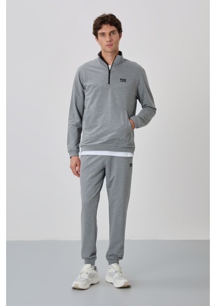 Herbert Gri Melanj Dik Yaka Eşofman Takım - 85233