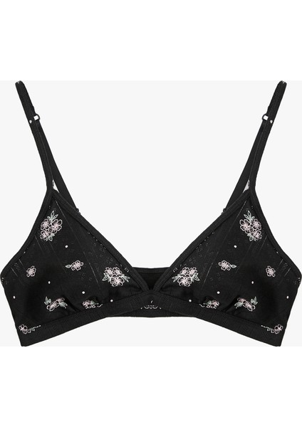 Balensiz Dolgusuz Pamuklu Çiçekli Sütyen