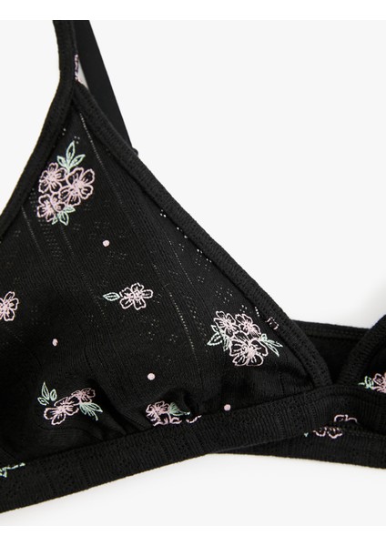 Balensiz Dolgusuz Pamuklu Çiçekli Sütyen modelleri