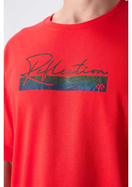 Fiesta Pamuklu Kalın Yumuşak Dokulu Oversize Fit Baskılı Erkek T-Shirt - 88334 modelleri