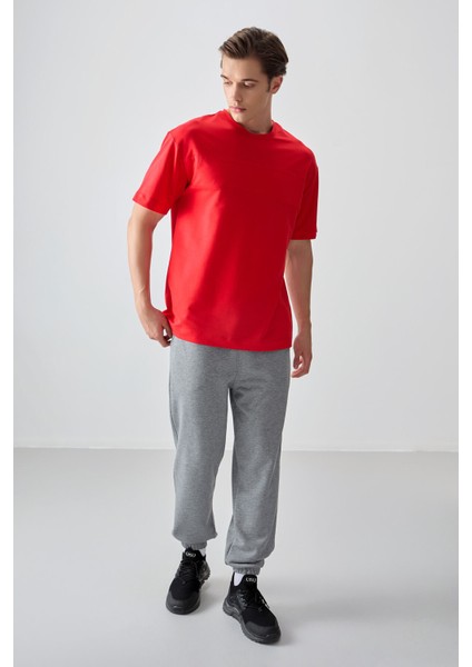 Fiesta Pamuklu Kalın Yumuşak Dokulu Oversize Fit Basic Erkek T-Shirt - 88378 modelleri