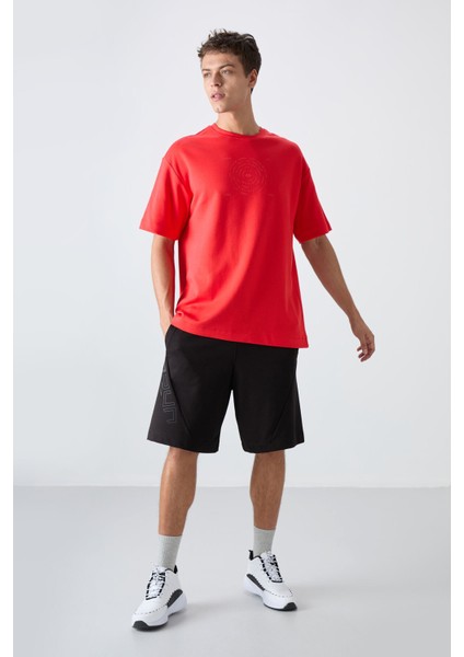 Fiesta Pamuklu Kalın Yumuşak Dokulu Oversize Fit Baskılı Erkek T-Shirt - 88324 fiyatları