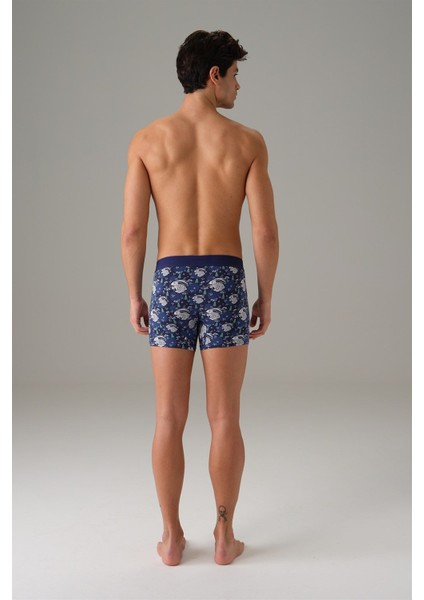 Erkek Mavi Yılbaşı Tema Tavşan Baskılı Boxer 1732 fiyatları