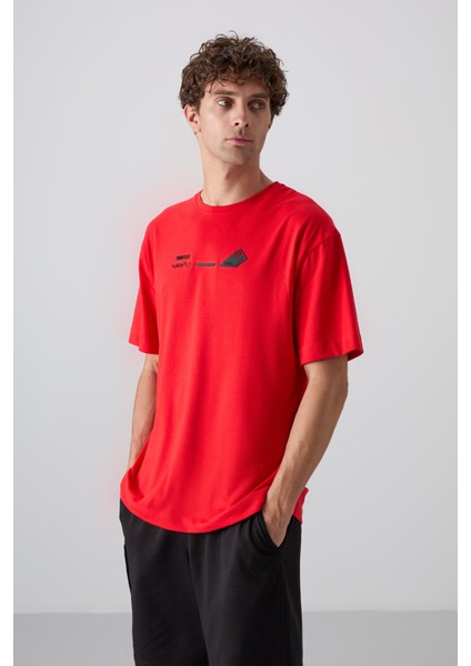 Fiesta Pamuklu Kalın Yumuşak Dokulu Oversize Fit Baskılı Erkek T-Shirt - 88330 fırsatları