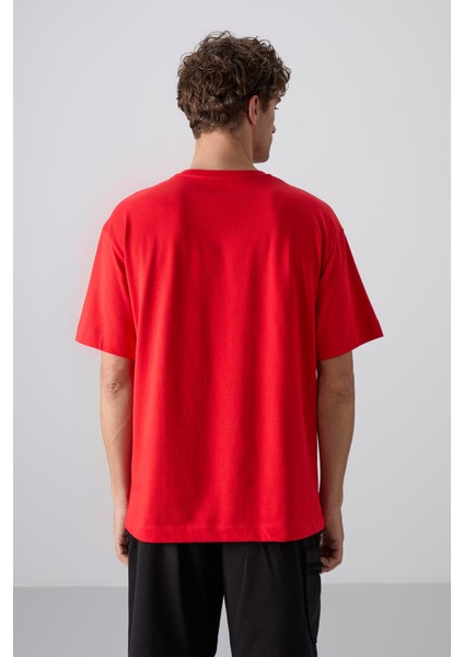 Fiesta Pamuklu Kalın Yumuşak Dokulu Oversize Fit Baskılı Erkek T-Shirt - 88330 indirimleri