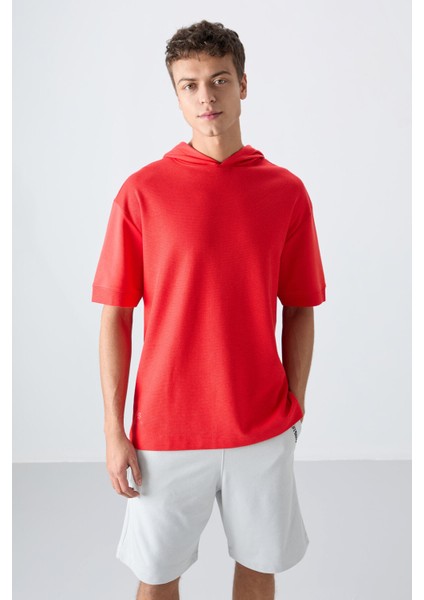 Fiesta Pamuklu Kalın Yüzeyi Dokulu Oversize Fit Basic Erkek T-Shirt - 88335