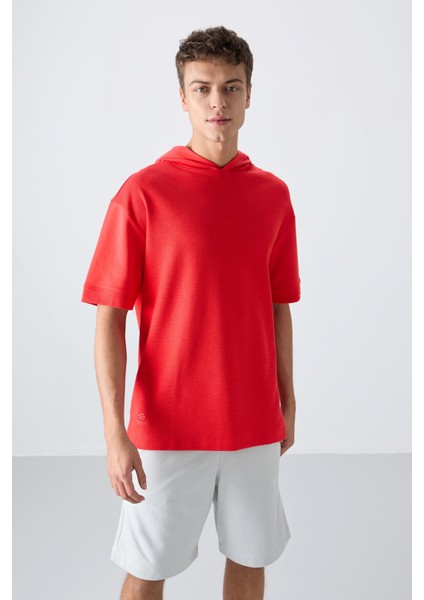 Fiesta Pamuklu Kalın Yüzeyi Dokulu Oversize Fit Basic Erkek T-Shirt - 88335 fırsatları