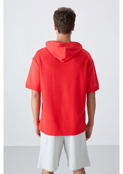 Fiesta Pamuklu Kalın Yüzeyi Dokulu Oversize Fit Basic Erkek T-Shirt - 88335 indirimleri