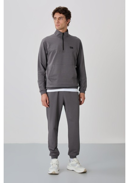 Herbert Koyu Gri Dik Yaka Eşofman Takım - 85233