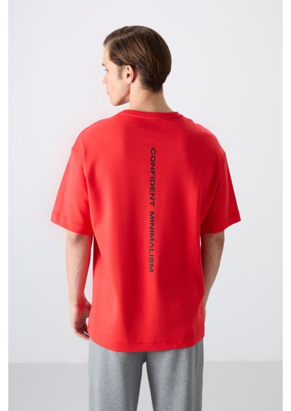 Fiesta Pamuklu Kalın Yumuşak Dokulu Oversize Fit Baskılı Erkek T-Shirt - 88321 indirimleri