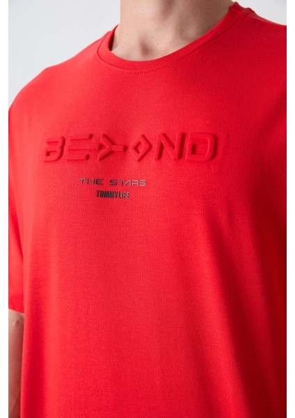 Fiesta Pamuklu Kalın Yumuşak Dokulu Oversize Fit Baskılı Erkek T-Shirt - 88328 modelleri