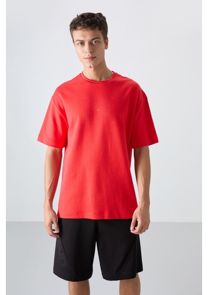 Fiesta Pamuklu Kalın Yumuşak Dokulu Oversize Fit Baskılı Erkek T-Shirt - 88324 fırsatları