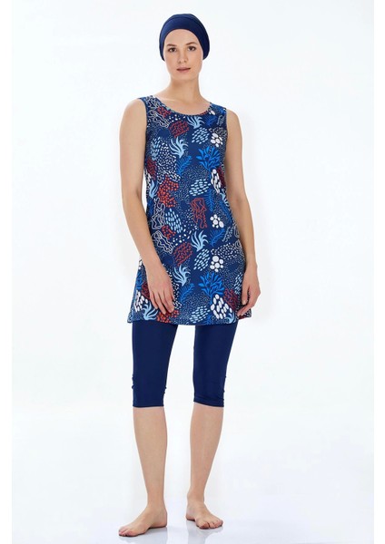 Sıfır Kol Taytlı Yarı Kapalı Mayo Renna 9313 Koyu Lacivert fırsatları