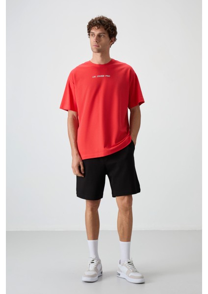 Fiesta Pamuklu Kalın Yüzeyi Dokulu Oversize Fit Baskılı Erkek T-Shirt - 88364 fiyatları