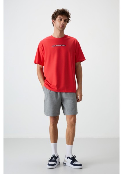 Fiesta Pamuklu Kalın Yüzeyi Dokulu Oversize Fit Baskılı Erkek T-Shirt - 88365 fiyatları