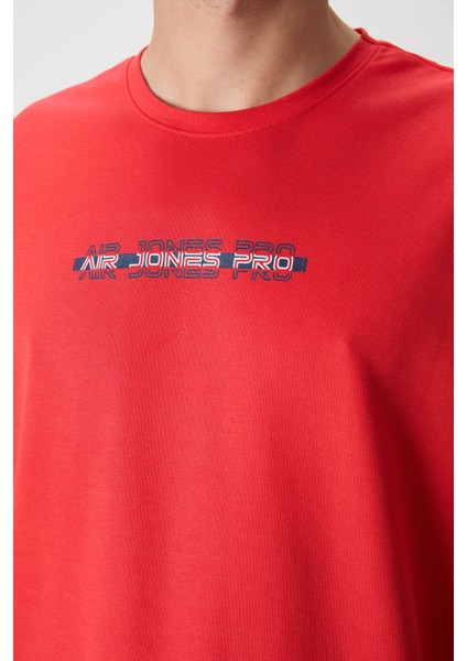 Fiesta Pamuklu Kalın Yüzeyi Dokulu Oversize Fit Baskılı Erkek T-Shirt - 88365 modelleri