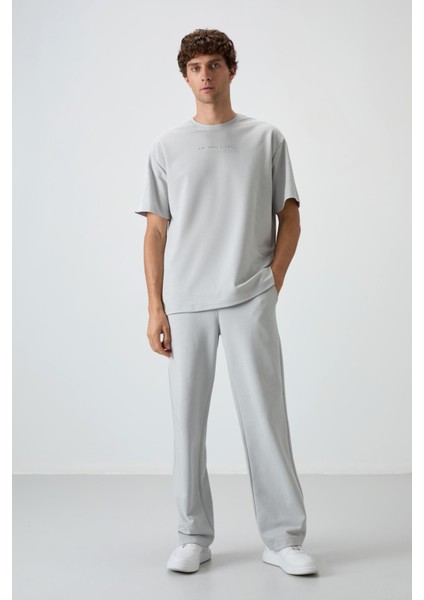 Taş Pamuklu Kalın Yüzeyi Dokulu Oversize Fit Baskılı Erkek T-Shirt - 88364 fiyatları