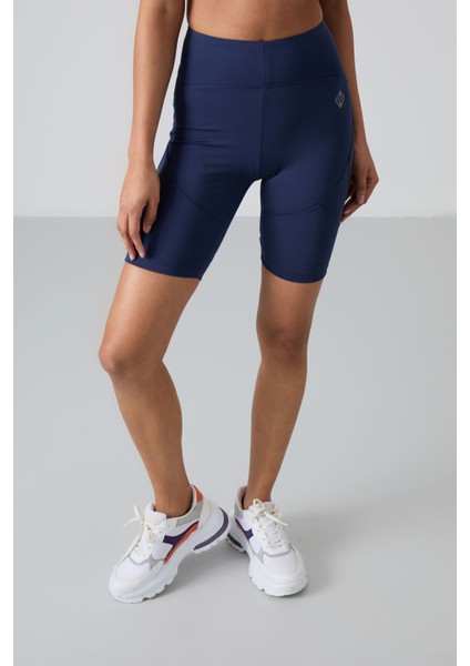 İndigo Polyester Esnek Standart Fit Performans Kadın Biker Tayt - 91013 fırsatları