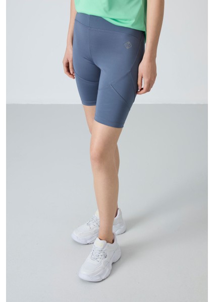 Petrol Polyester Esnek Standart Fit Performans Kadın Biker Tayt - 91013 fiyatları