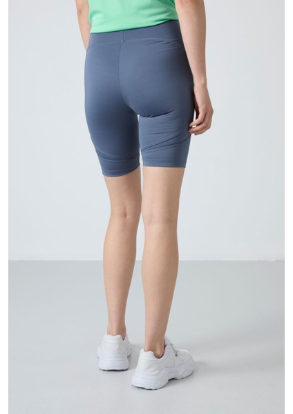 Petrol Polyester Esnek Standart Fit Performans Kadın Biker Tayt - 91013 indirimleri