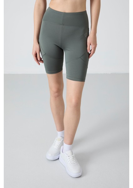 Haki Esnek Standart Fit Performans Kadın Biker Tayt - 91013 fiyatları