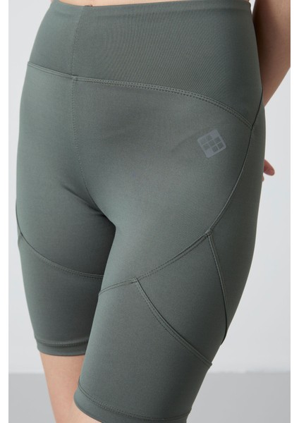 Haki Esnek Standart Fit Performans Kadın Biker Tayt - 91013 modelleri