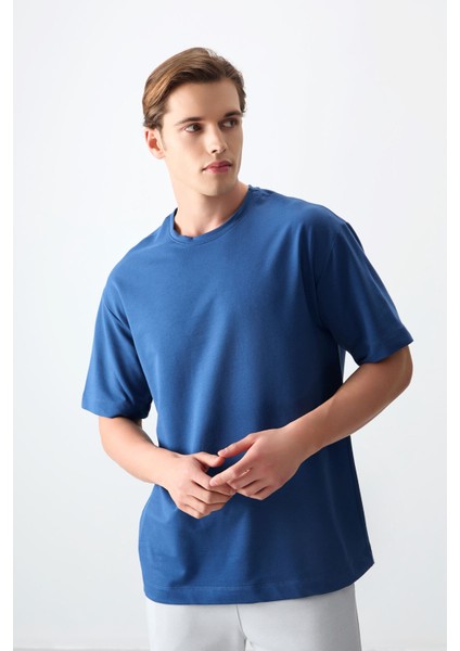 Parlament Pamuklu Kalın Yumuşak Dokulu Oversize Fit Basic Erkek T-Shirt - 88377