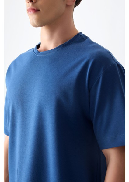 Parlament Pamuklu Kalın Yumuşak Dokulu Oversize Fit Basic Erkek T-Shirt - 88377 modelleri