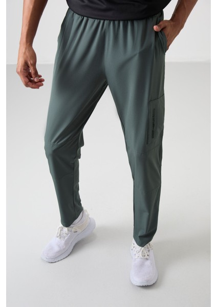 Haki Polyester İnce Yumuşak Comfort Fit Erkek Eşofman Alt - 82120