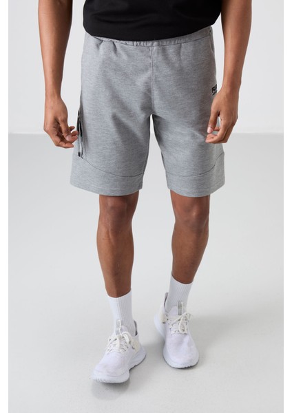 Amos Gri Melanj Baskılı Erkek Şort - 81246