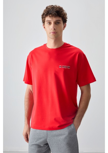 Fiesta Pamuklu Kalın Yumuşak Dokulu Oversize Fit Baskılı Erkek T-Shirt - 88375