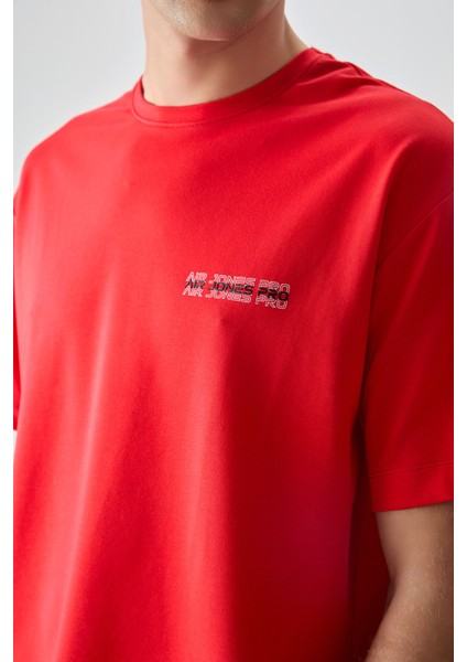 Fiesta Pamuklu Kalın Yumuşak Dokulu Oversize Fit Baskılı Erkek T-Shirt - 88375 modelleri