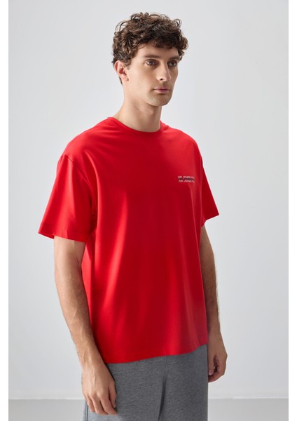 Fiesta Pamuklu Kalın Yumuşak Dokulu Oversize Fit Baskılı Erkek T-Shirt - 88375 fırsatları