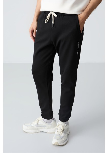 Ekru Siyah Pamuklu Kalın Yumuşak Dokulu Oversize Fit Basic Erkek Eşofman Takım - 85261 indirimleri