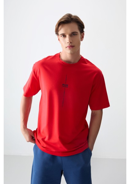 Fiesta Pamuklu Kalın Yumuşak Dokulu Oversize Fit Baskılı Erkek T-Shirt - 88373