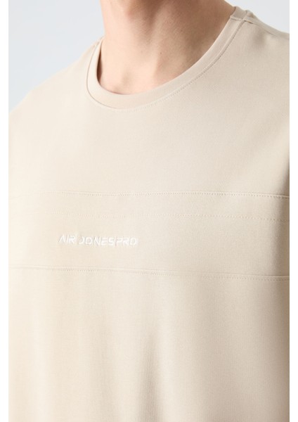 Bej Pamuklu Kalın Yumuşak Dokulu Oversize Fit Basic Erkek Eşofman Takım - 85261 fırsatları