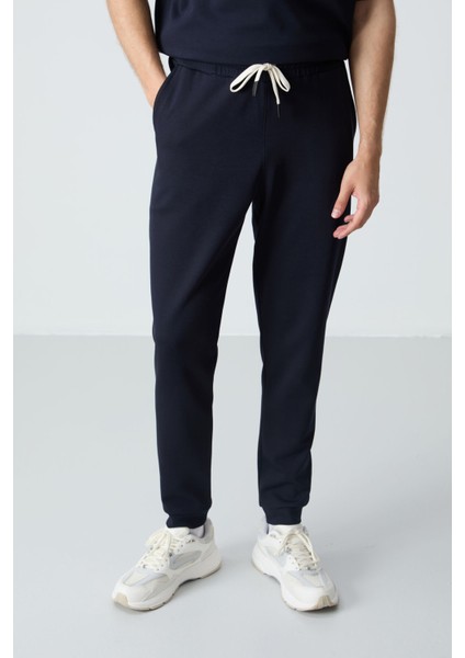 Lacivert Pamuklu Kalın Yumuşak Dokulu Oversize Fit Basic Erkek Eşofman Takım - 85261 modelleri