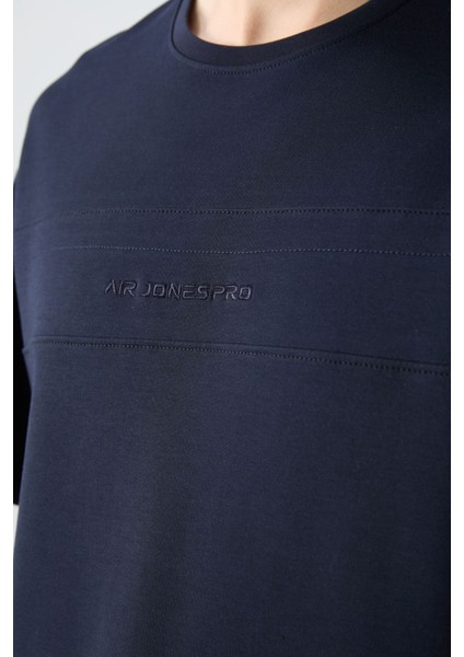 Lacivert Pamuklu Kalın Yumuşak Dokulu Oversize Fit Basic Erkek Eşofman Takım - 85261 indirimleri