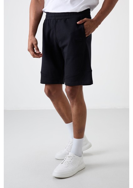 Amos Lacivert Baskılı Erkek Şort - 81246