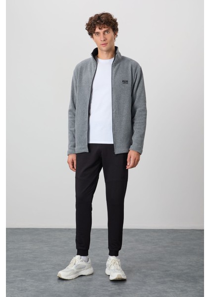 Hardy Gri Melanj Standart Kalıp Polar Erkek Sweatshirt - 88299 fiyatları
