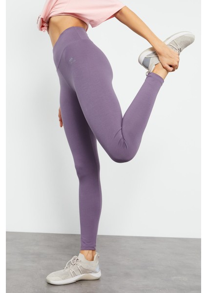 Eflatun Yüksek Bel Toparlayıcı Slim Fit Dar Paça Kadın Tayt - 94011 fırsatları