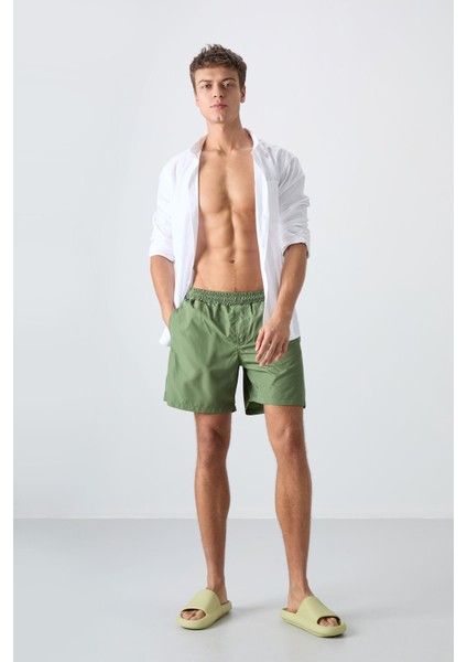 Haki Hızlı Kuruyan Standart Fit Erkek Deniz Şortu - 81237