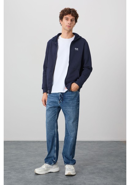 Hector Lacivert Şardonlu Erkek Sweatshirt - 88139