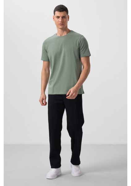 Açık Yeşil Erkek Basic Kısa Kol Standart Kalıp O Yaka T-shirt - 87911 fiyatları