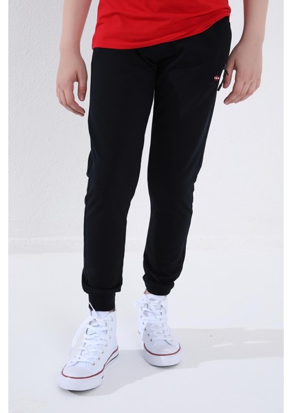 Lacivert Fermuarlı Standart Fit İnce Erkek Çocuk Eşofman Alt - 64042 modelleri