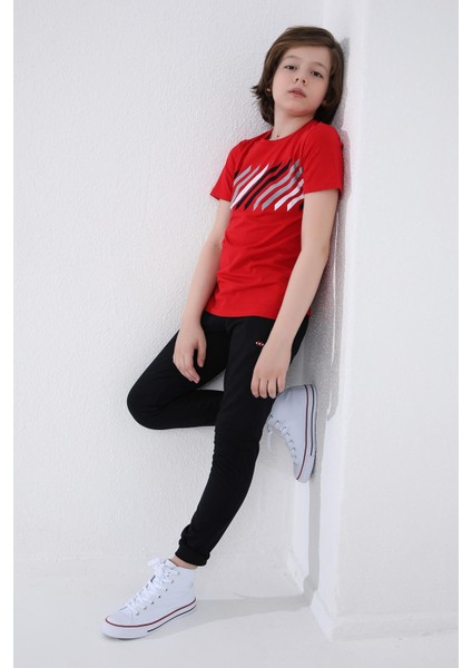 Lacivert Fermuarlı Standart Fit İnce Erkek Çocuk Eşofman Alt - 64042 indirimleri