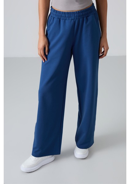 Parlament Yüksek Bel Cepli Rahat Form Geniş Paça Kadın Eşofman Alt - 94567 fırsatları