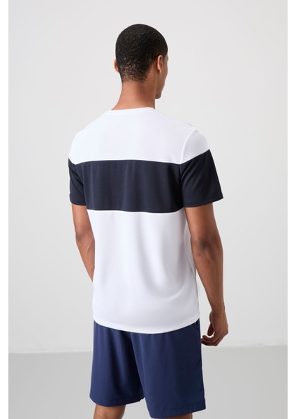 Beyaz Polyester Nefes Alan Dokulu İnce Esnek Standart Fit Erkek Performans T-Shirt - 88396 indirimleri